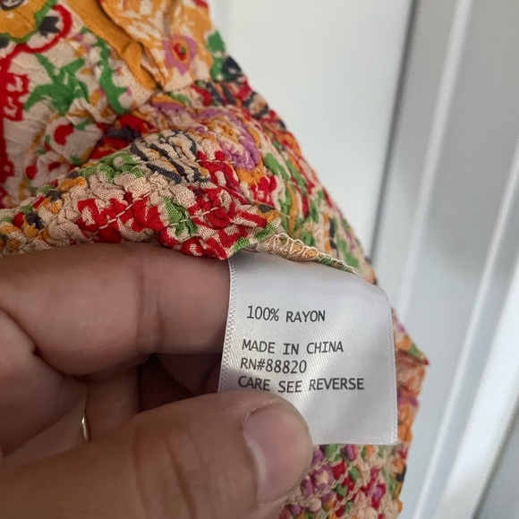 Cynthia Rowley floral multicolored blouse size Large - Picture 5 of 5